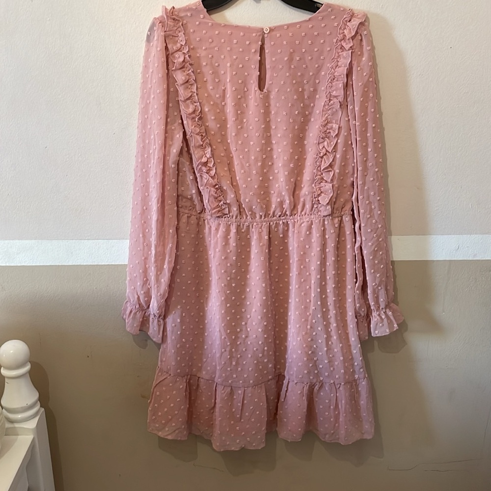 Pink Ruffled Kids Dress - Picture 2 of 7